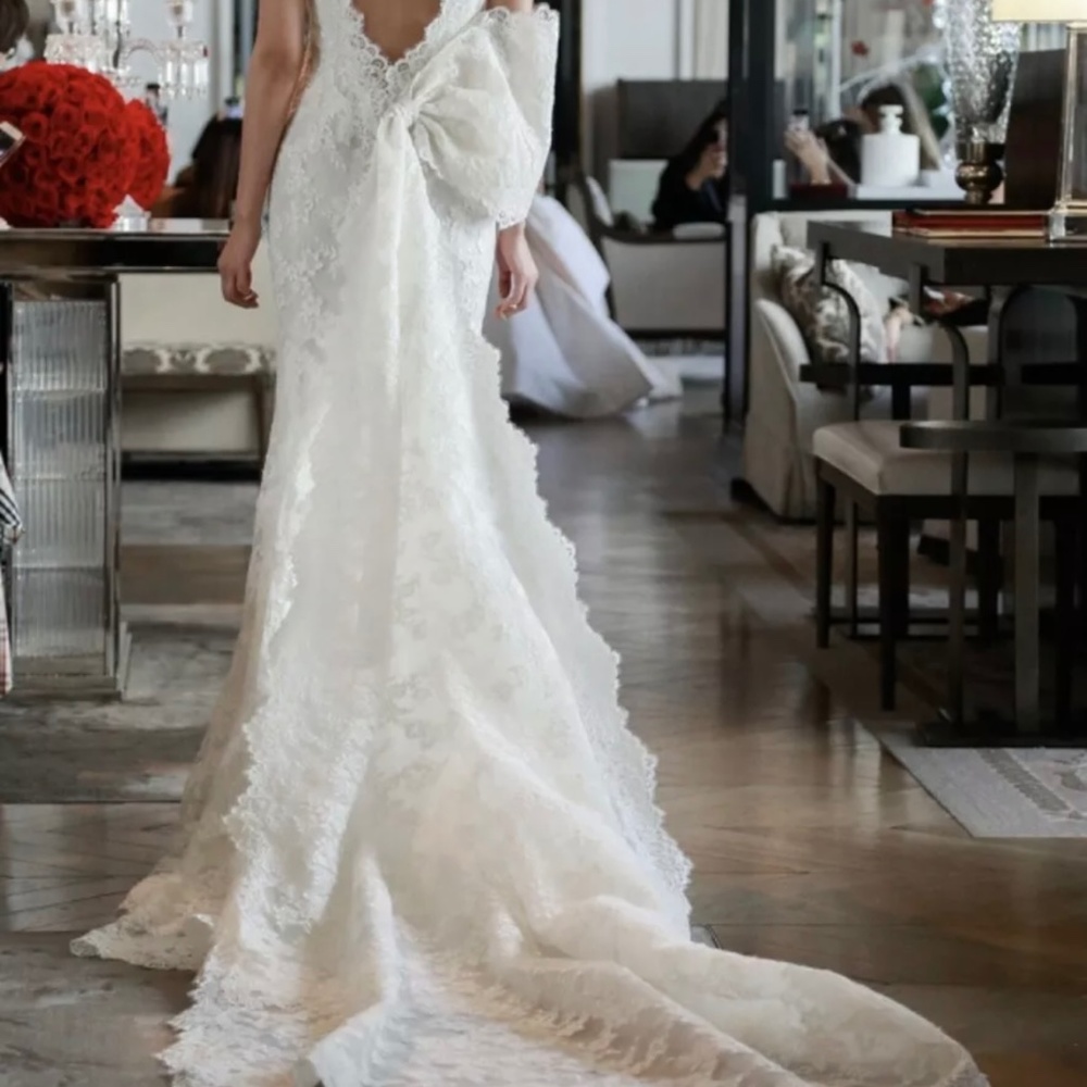 Ines di Santo Train Bow Dias Vanilla Size 8 wedding